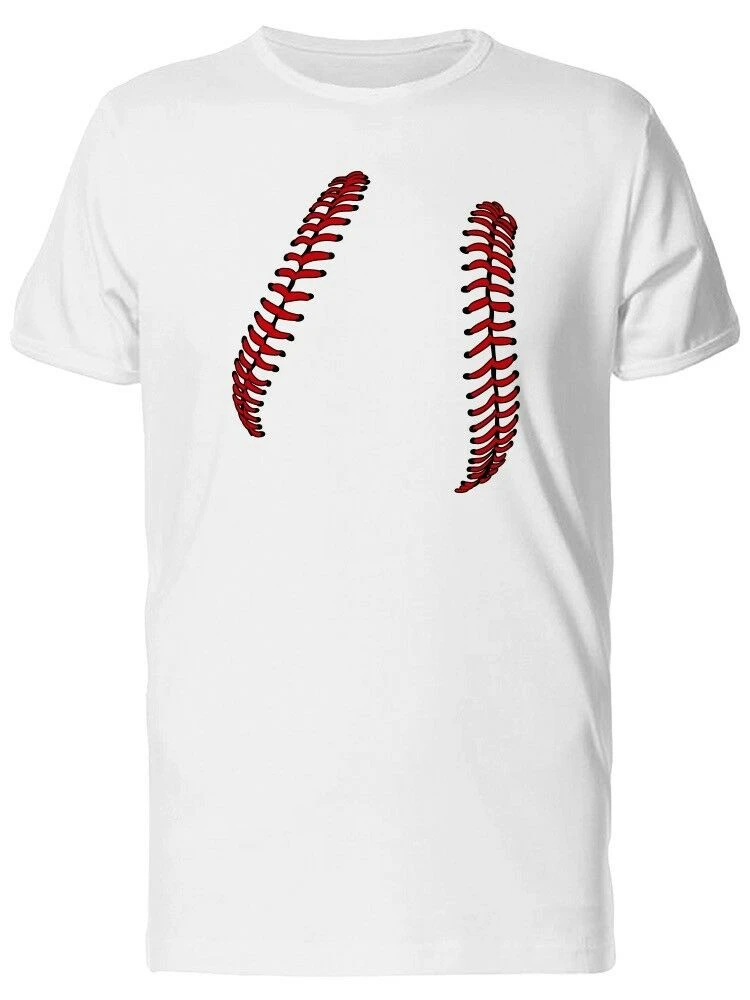 Baseball Ball Laces Cool Men'S Tee -Image By Tops Shirt | Мужская одежда