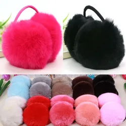 Women Fashion Earmuffs Adult Children Solid Color Ear Cover Soft Thicken Plush Ear Protector Warmer Winter Warm Faux Fur Earmuff