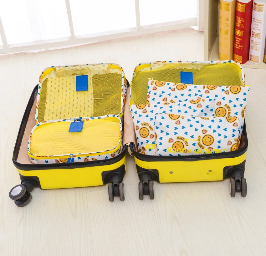 Корейский стиль дорожная сумка для хранения, набор для хранения 7 штук одежда Чемодан Органайзер с мешочками путешествия семь штук