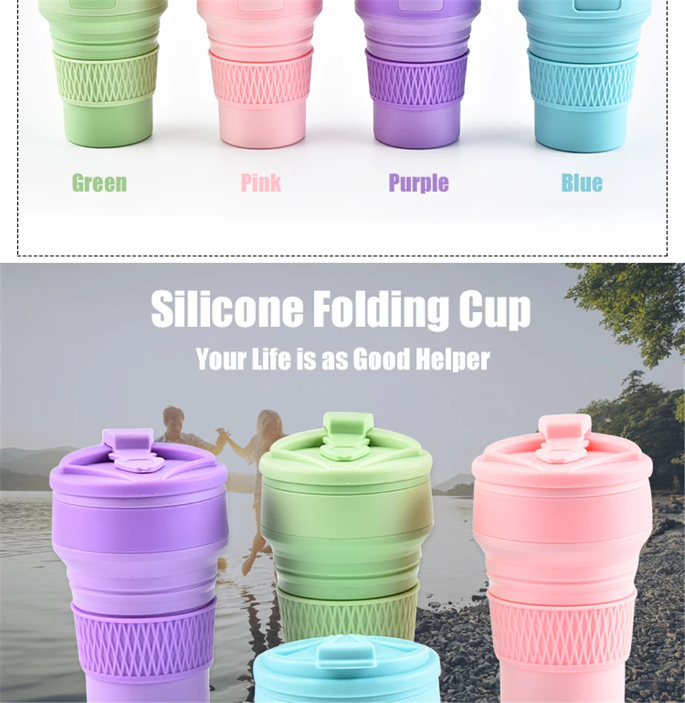 Tasse Pliable Vintage Multicolore – Fabriquée à Hong Kong, état D'usage