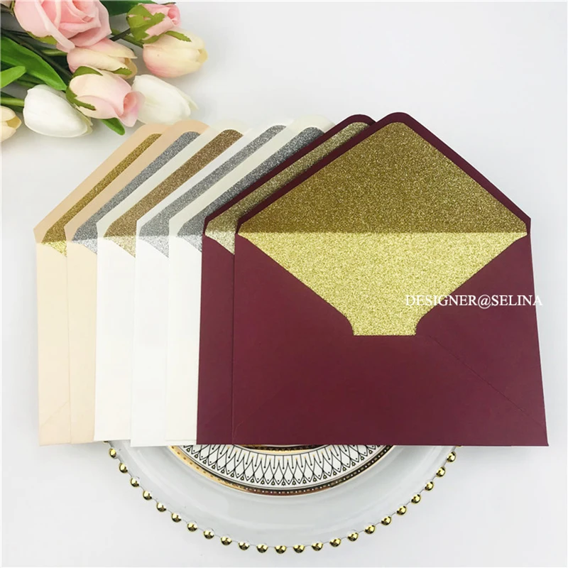 50 Pcs Invitation Envelopes, 5x7 Envelopes for Invitations Green Envelopes for 5x7 Cards A7 Luxury Envelopes Mailing Envelopes for Wedding