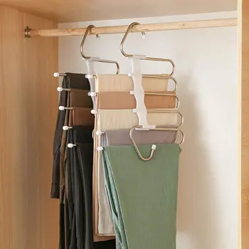 

Multi-Layer Pants Scarf Storage Rack Multi-Functional Dormitory Household Wardrobe Skirt Tie Clothing Hanger Organizer