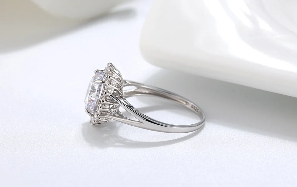 ORSA JEWELS блестящие кольца круглой огранки Блестящий кубический циркон Новое Стерлинговое Серебро 925 Кольцо Трендовое женское ювелирное изделие SR184