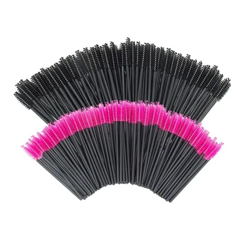 

200 Pcs Disposable Eyelash Mascara Brushes Makeup Brush Wands Applicator Makeup Kits (Rose Red & Black)