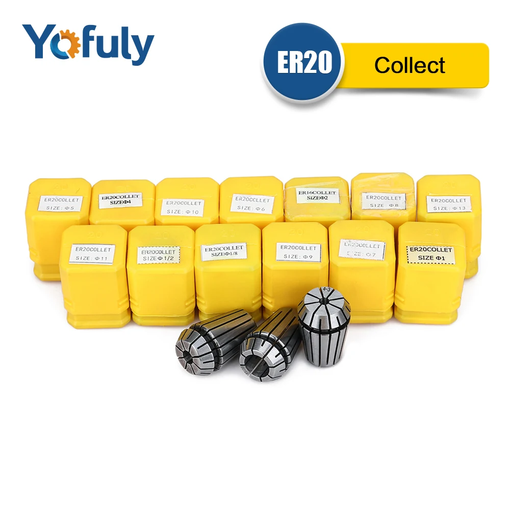 

ER20 Collet For CNC Milling Lathe Tool And Spindle Motor ER20 13pcs 1-13MM