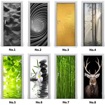 

Wholesales Abstract Door Sticker PVC Self-adhesive Door Mural Renovation Decor Wall Poster Mural 3d wall stickers wall decals