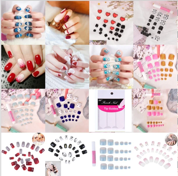 

24PCS Elegant Red Charming Shining Fake Nails False Nails Short Oval Smooth Full Cover Nail Tips for Wedding Bride