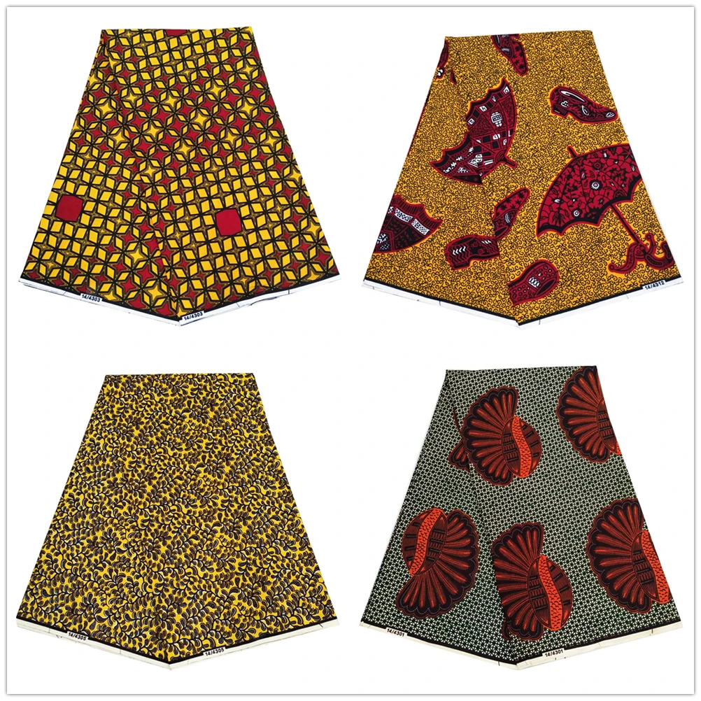 Настоящий голландский воск для ткани высокого качества африканская вощеная ткань принтом 6 ярдов для свадебного платья V