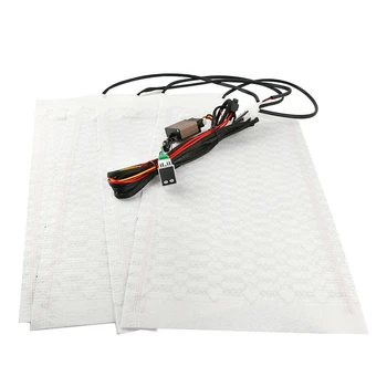 

Car Seat Carbon Fiber Heated Cushion Seat Heater Pad Digital 5 Gear Switch Kit