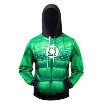 

Green Lantern Thor Hulk Superhero 3D Men's Sweatshirt Cosplay Costume Casual Cycling Sporty Print Hooded Tops Tracksuit