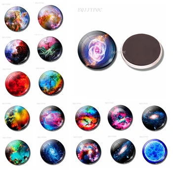 

30MM Glass Dome Nebula Fridge Magnet Colorful Starry Sky Series Message Board Sticker Featured Fridge Magnet Home Decoration