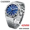 CADISEN New 42MM Men Watches Mechanical Automatic NH35A Blue Watch Men 100M Waterproof Brand Luxury Casual Business Wristwatch 1