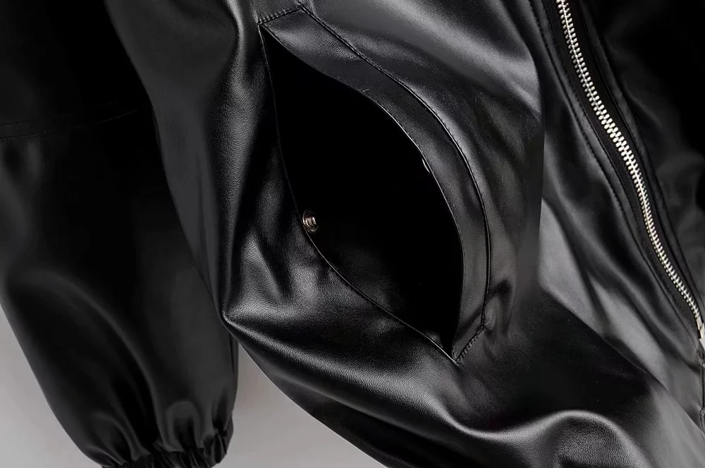 Модная куртка из искусственной кожи с капюшоном Женская байкерская куртка на молнии панк мотоциклетная куртка уличная зимняя женская кожаная куртка