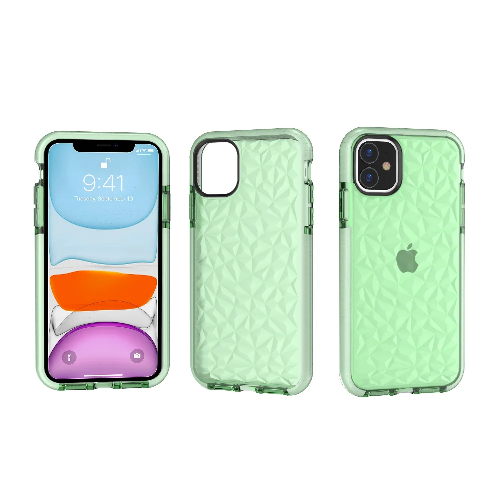 100 шт./лот прозрачный алмаз зерна ТПУ+ D30 высокого качества чехол для iPhone 6 7 8 X XS XR XS Max 6 7 8 plus 11 Pro максимальный чехол