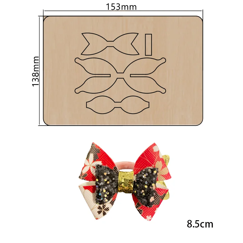 

2021 New Pattern sequin bow Cutting Dies Wooden Knife Die Compatible With Most Manual Die Cut Cutters