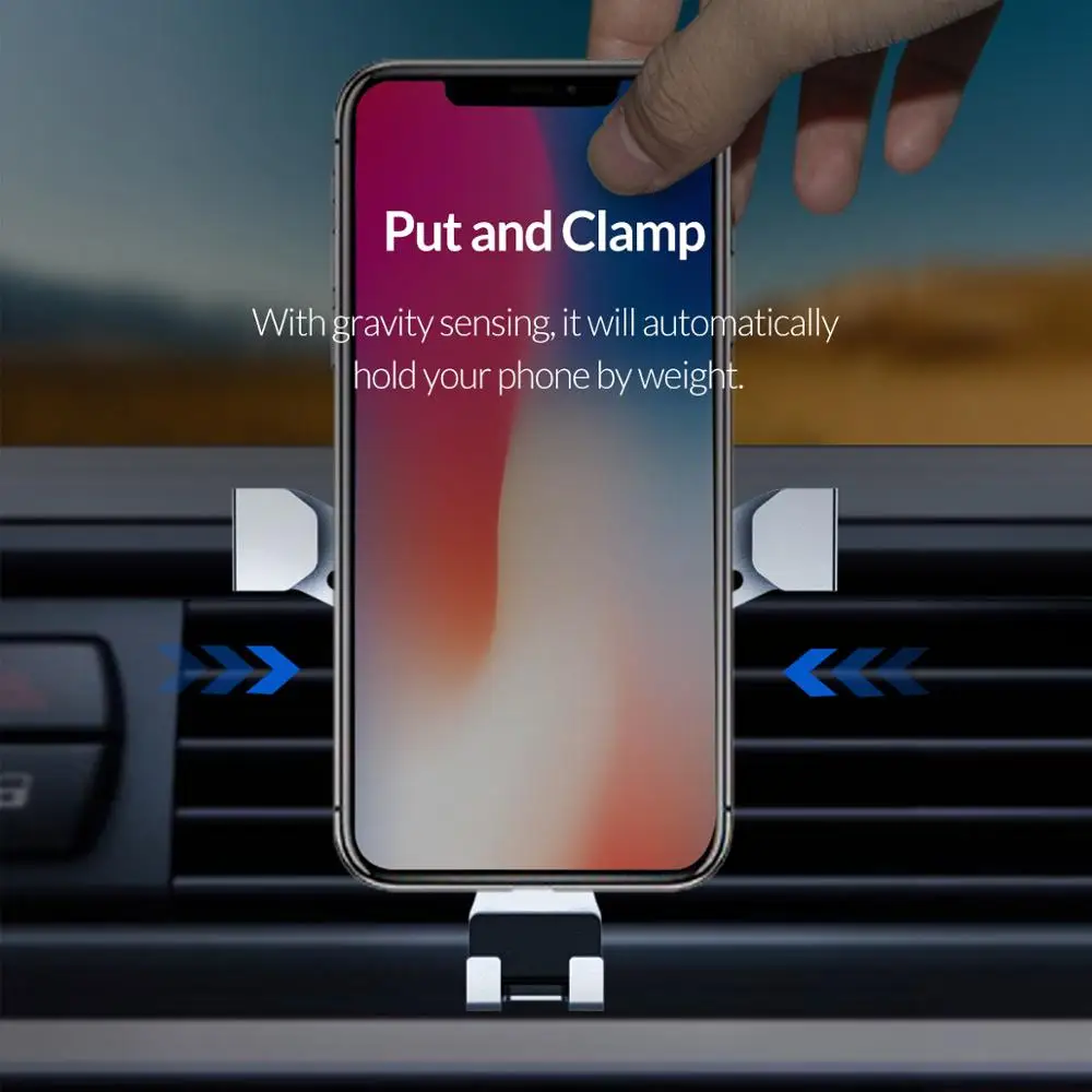 ORICO Gravity автомобильный смартфон Поддержка 4-6,5 дюйм мобильный телефон вентиляционное отверстие крепление клип вращение на 360 ° автомобильный телефон стенд