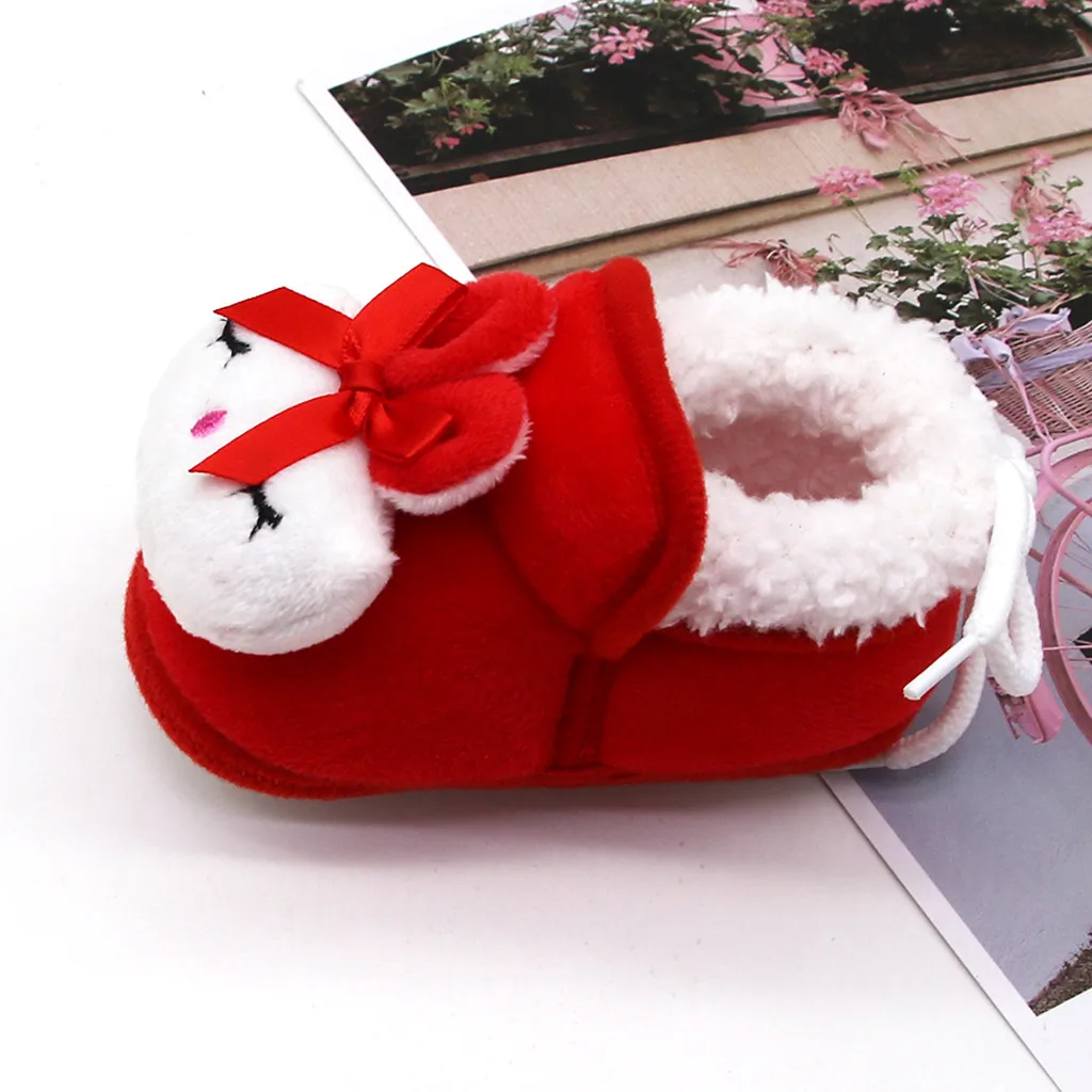 SAGACE Newborn Slippers Baby Cute Rabbit Winter Warm Plush Home Shoes Unisex Slippers Prewalker Baby Girl Warm Shoes Baby