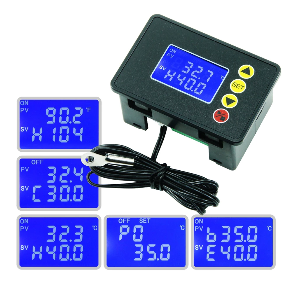 

W4209 12V 24V DC 220V AC Digital Temperature Controller Control Switch Thermostat with Normally Open Relay