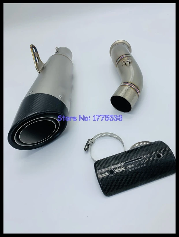 For KTM 790 890 Duke 2018-2023 Motorcycle Exhaust System with Titanium Alloy Muffler Silencer Link Pipe Carbon Cover Shield - Image 2
