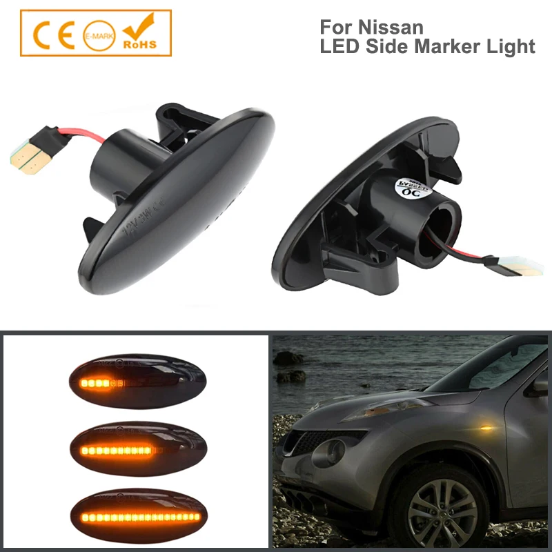 

2x Led Dynamic Side Marker Turn Signal Light Sequential Blinker Light For Nissan NV200 NV400 NP300 Leaf Juke Qashqai Micra Cube