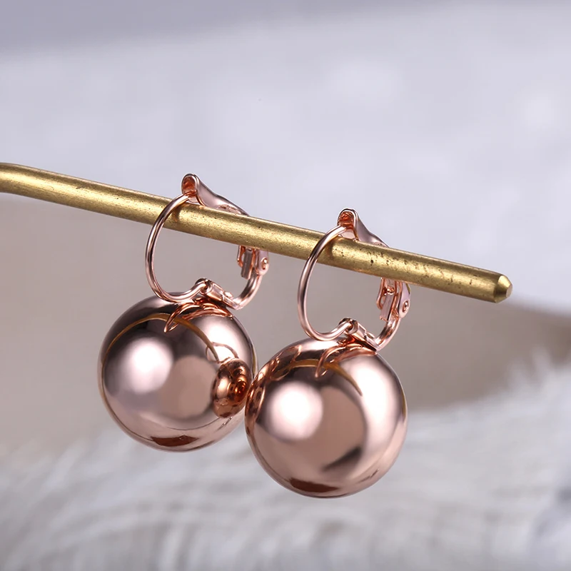 Smooth Ball-Shape Drop Dangle Earring For Women Creative White/Golden/Rosegold Pandent Earring Charming Female Ear New Hot For dangle earrings,drop earrings,pendant earrings