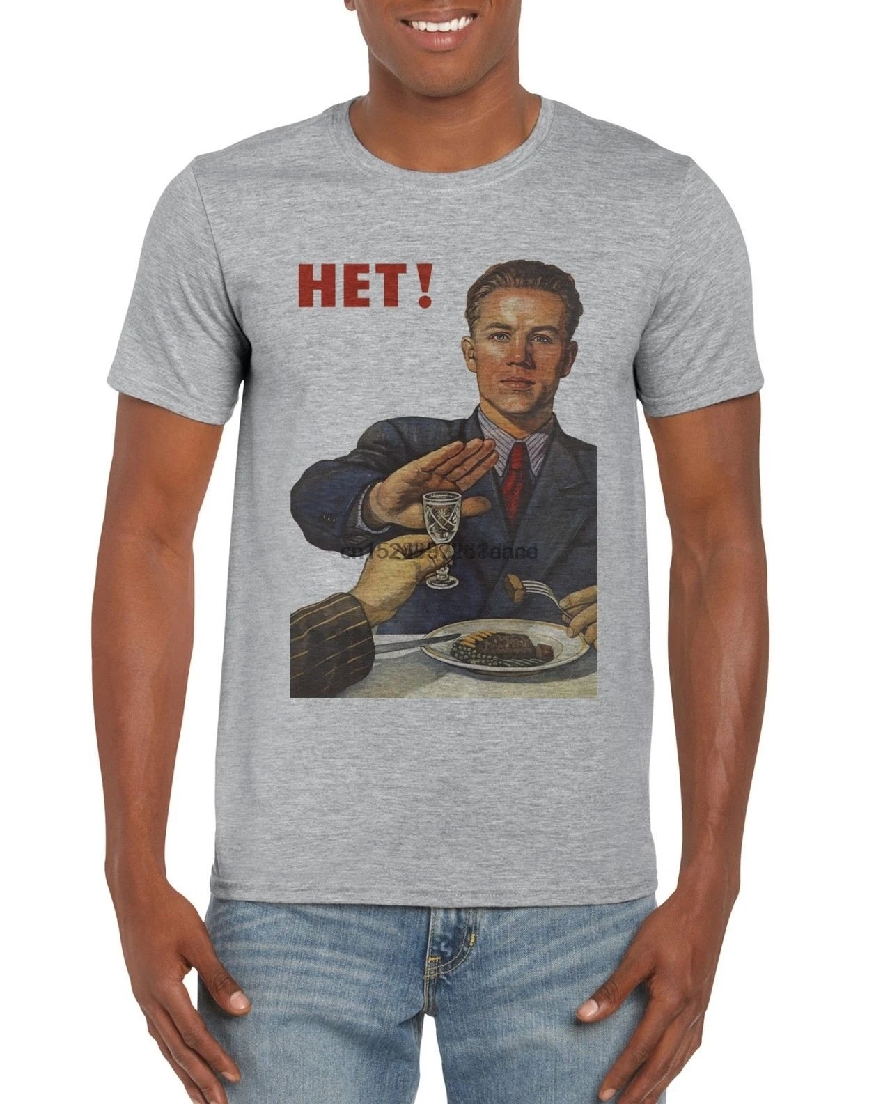 

Vintage Soviet Russian Ussr Propaganda Poster Anti Alcohol Soberness T-Shirt