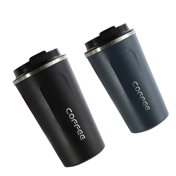 

2x 380ML Heat Preservation Coffee Mug Stainless Steel Travel Portable Mug Coffee Milk Cup Blue & Black