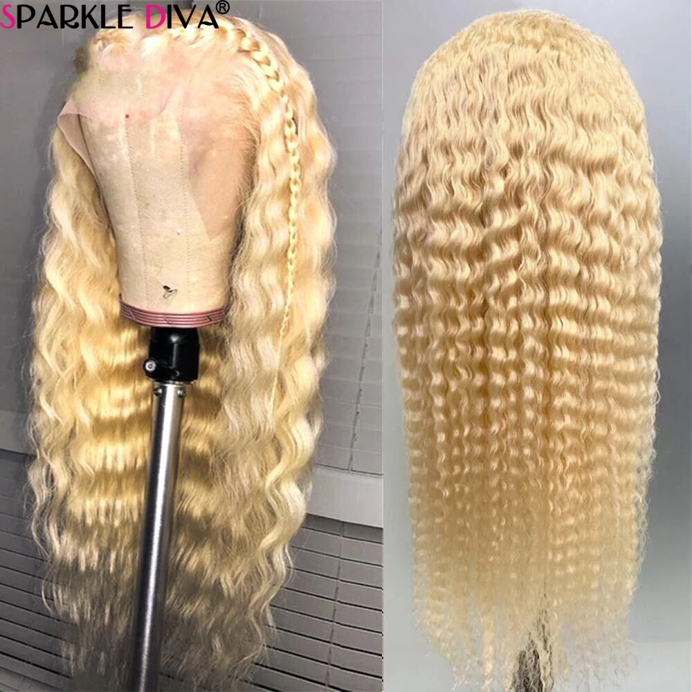 613 Blonde Lace Front Human Hair Wigs Brazilian Loose Deep Wave 150 Density 13x4 Lace Front Wig Remy Human Hair Wigs T Part Lace