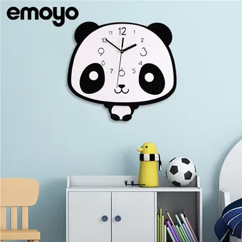 

Wall Clock Lovely Children Room Wall Clock Children Gift Wall Clock Panda Swinging cartoon wall clock Mute