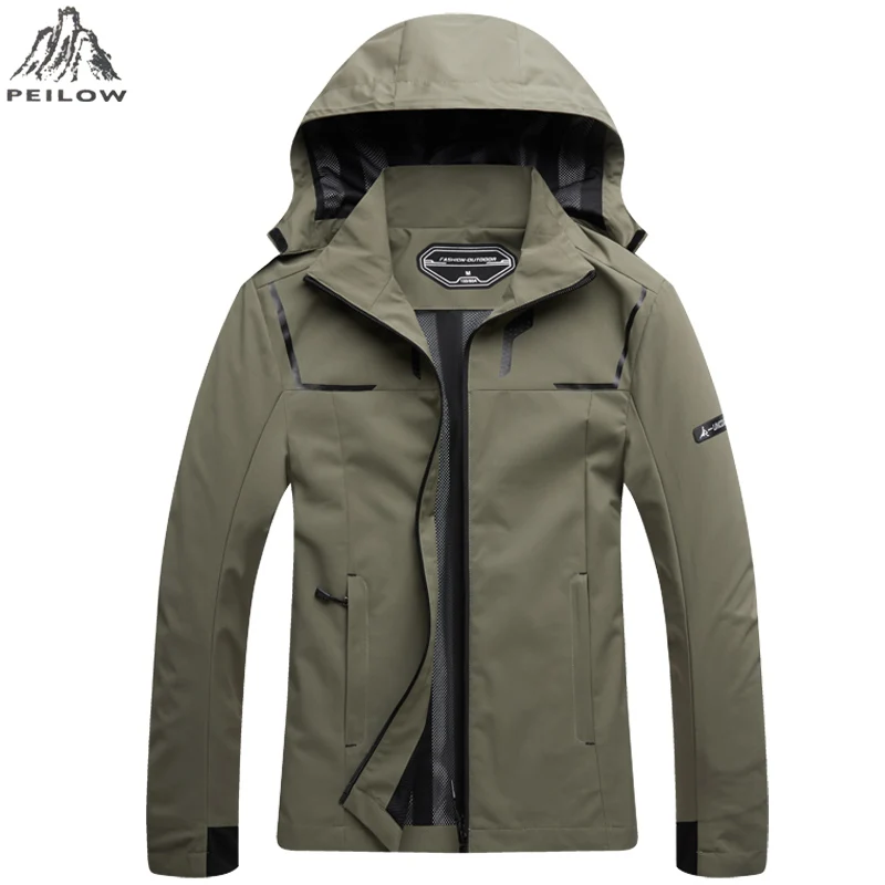 Большие размеры 6XL 7XL 8XL водонепроницаемая куртка для мужчин весна осень сетка дышащая армейская ветровка мужские флисовые пальто с капюшоном