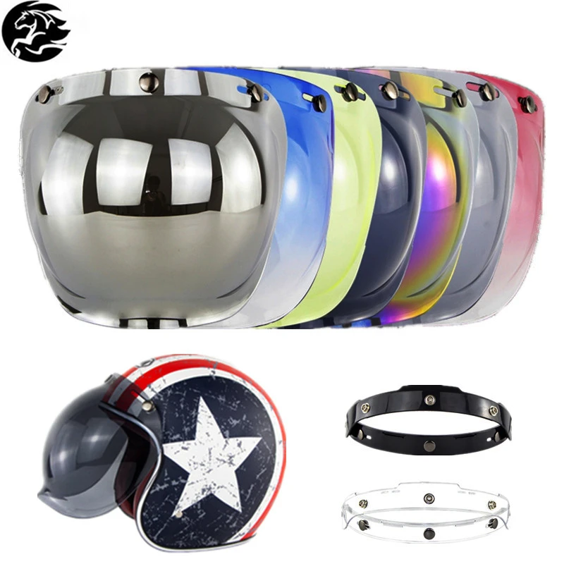 

New Open Face Helmet Visor Motorcycle Helmet Windshield Bubble Visor Flip Up Lens Helmets Shield Motorcycle Helmet Accessories