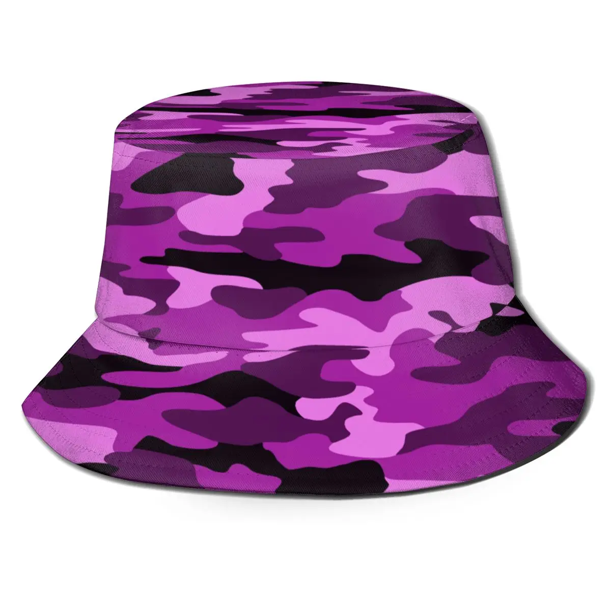 Purple Camouflage Pattern Bucket Hats 