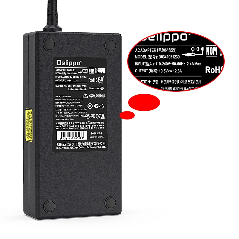 240W 19 5 V 12.3A AC адаптер подзарядка для Dell Vostro 2420 2520 3360 Alienware M18X M17x R3 R4 Flextronics