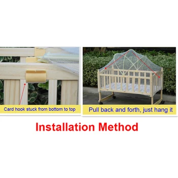 

Universal Crib Mosquito Net Baby Bed Summer Safe Arched Net Cradle Bed Mosquito Net Large Bow-shaped Mosquito Net