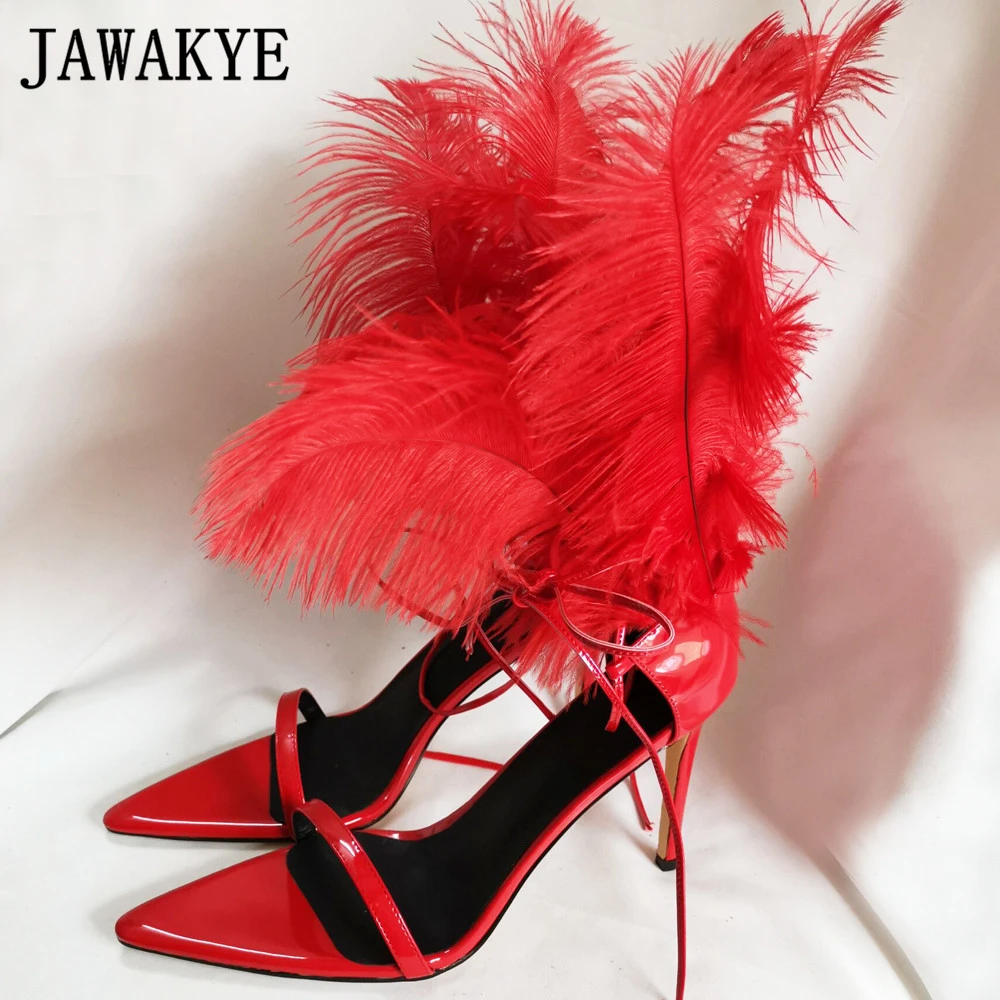 feather toe heels