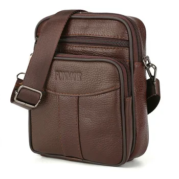 

Genuine Leather Men Shoulder Bag for 7.9" iPad Flap Small Messenger Bags for Men Crossbody Bag Business Travel Bags Waterproof