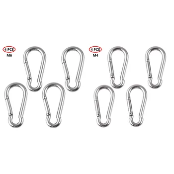 Billige 4 304 Edelstahl Snap Haken Durable Frühling Karabiner Clip Schnallen Heavy Duty Hängematte Sonne Schatten Paracord Halter Verschlüsse Werkzeuge