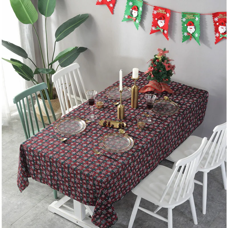  Christmas Tablecloth Table Cloth Nappe Party Wedding Table Cloth for Home Christmas Decoration Mant
