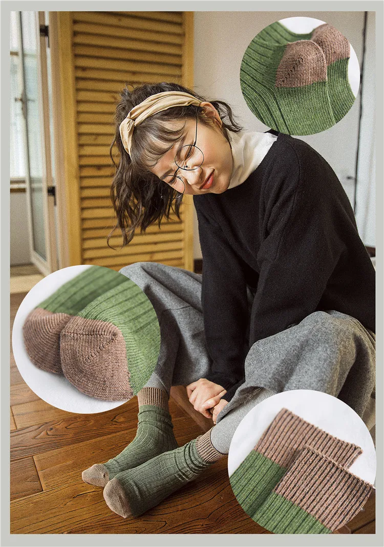 Женские теплые носки Harajuku красочные корейский стиль забавные Женские носочки 100 хлопок 1 пара каваи рождественские подарки Размер 35-39