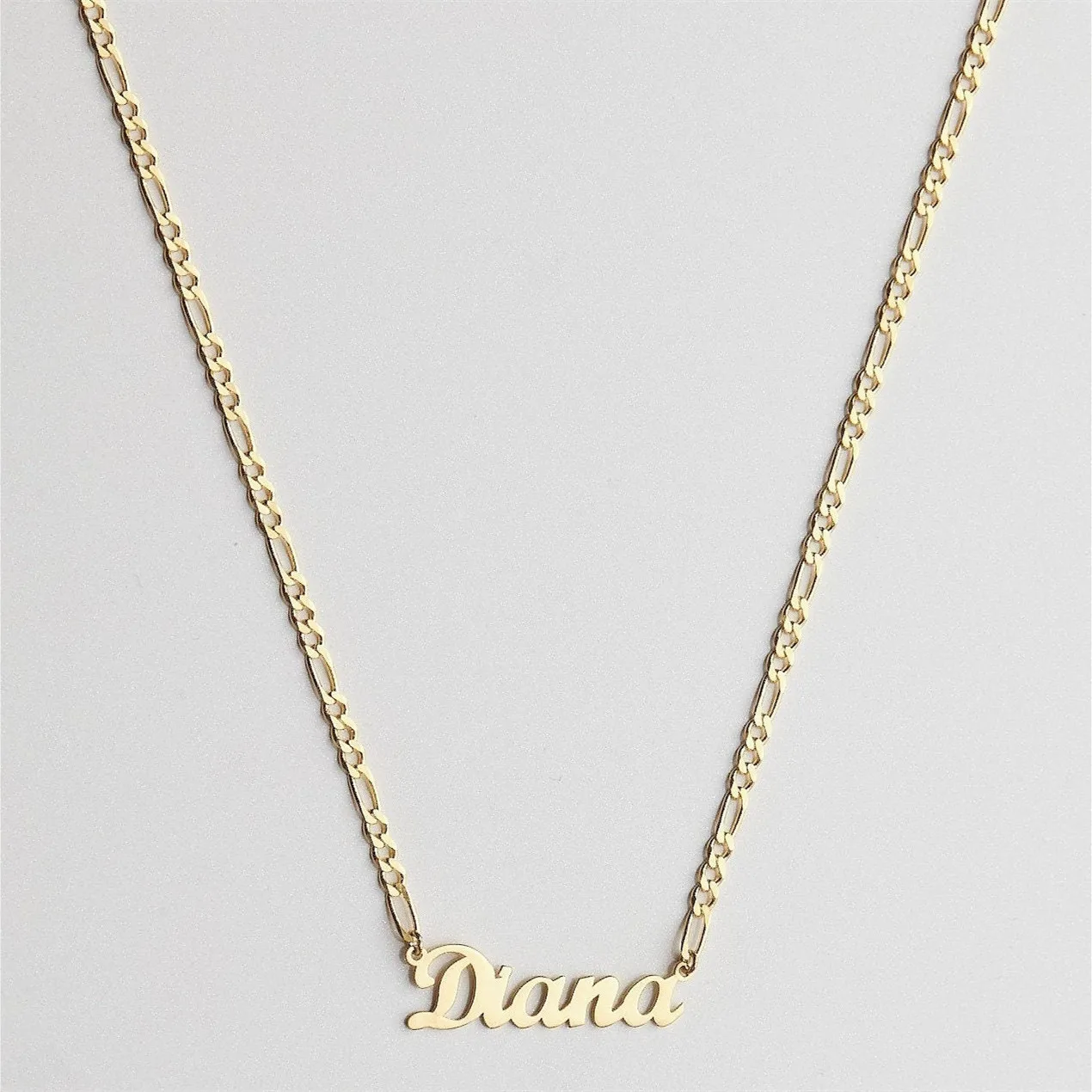 DOREMI Name Necklace With 5MM Figaro 