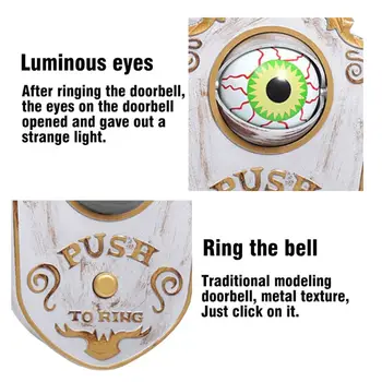 

Halloween Eyeball Doorbell for Halloween Decoration Trick or Treat Event black X4YD