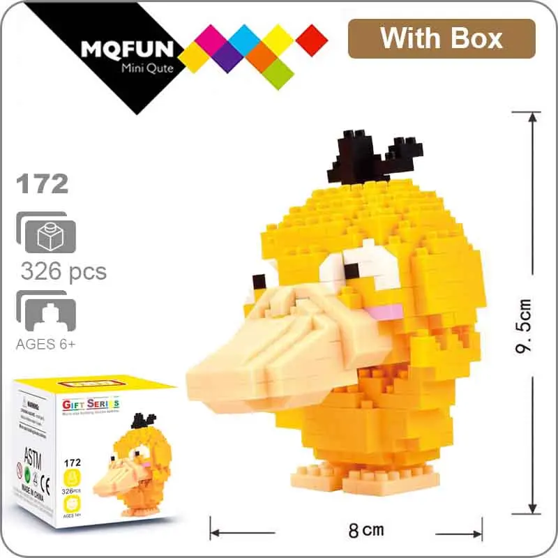 LNO 172 With Box LNO мини блоки фигурки kawaii 3D Пикачу японский мультфильм Аниме пластиковые детали для конструктора игры DIY модели образовательных игрушек - Цвет: LNO 172 With Box
