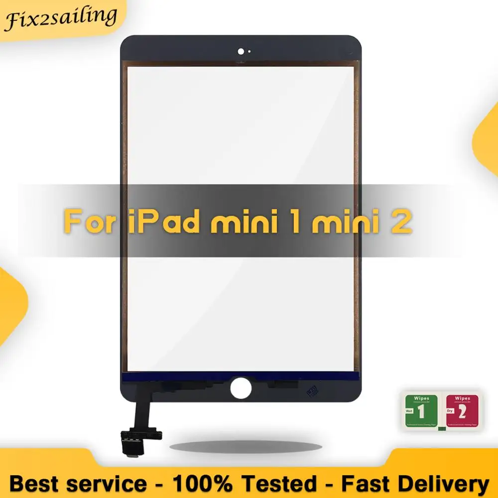 Сенсорная панель для iPad Mini 1 Mini 2 Mini1 A1432 A1454 A1455 Mini2 A1489 A1490, дигитайзер сенсорного экрана + соединитель микросхемы IC