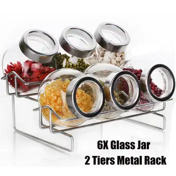 

1 Set of Spice Rack Glass Sealed Double Layer Standing Drawer Kitchen Shelf Spice Rack for Kitchen Restaurant Storage