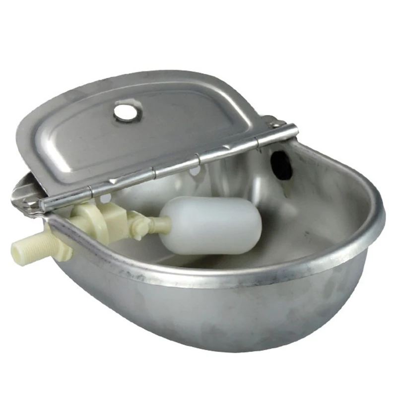 

4L 304 Stainless Steel Water Trough Bowl Horses Goats Sheep Pig Float Bowl Automatic Waterer Drinking Bowl Cattle Tool Accessory