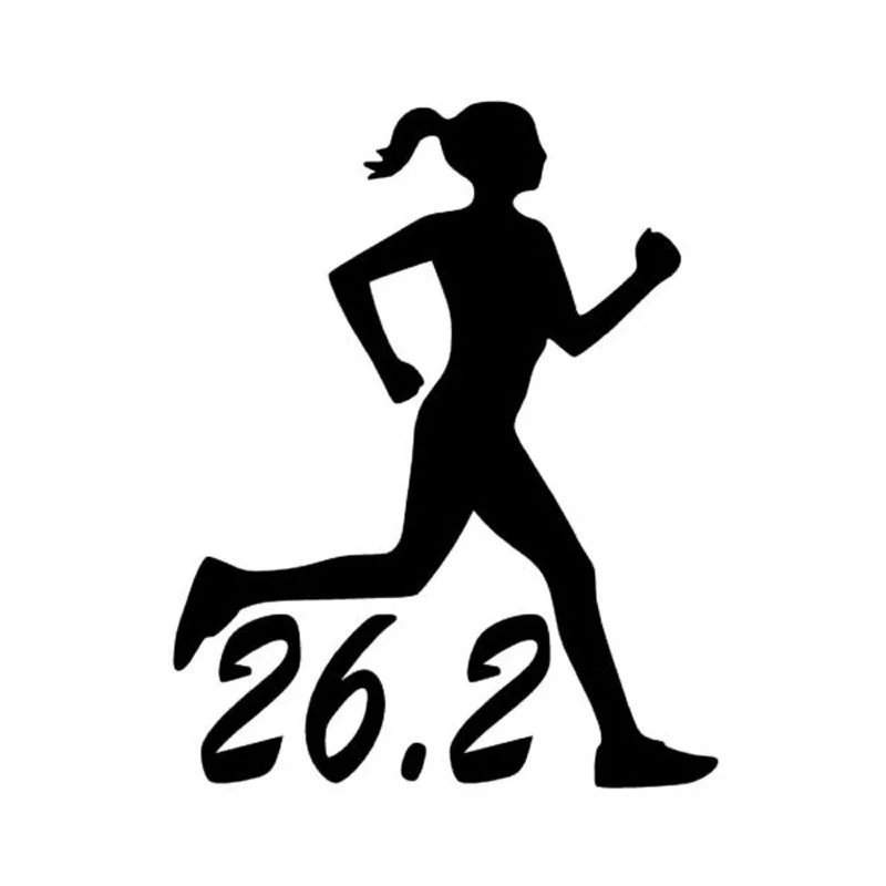 11 см* 14 см спортивные 26,2 Marathon девушка бегущие окна Стайлинг виниловые наклейки на окна