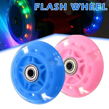 

4 Pcs Inline Skates Wheels Flash Light Up with Magnetic Core Sliding Roller Skating SMN88