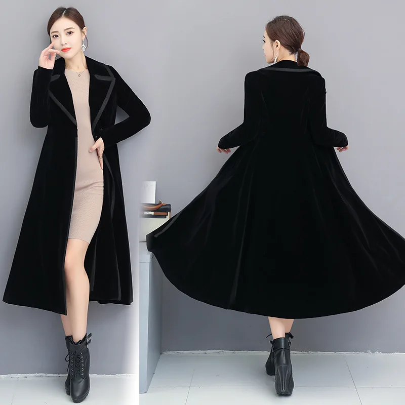 

Exta-long Trench Coat Women's Ankle-over-the-Knee 2019 New Style WOMEN'S Dress Elegant Spring And Autumn Coat Black And White wi