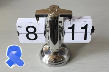 

SODIAL(R) Retro Flip Down Clock - Internal Gear Operated - White + Free Cable Tie