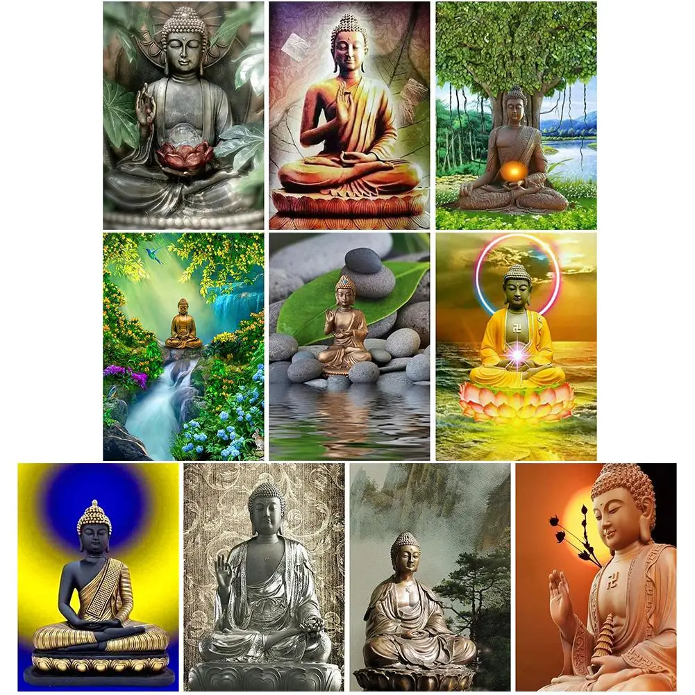 Diamond Embroidery Buddha Statue 5d Painting Cross Stitch kit Temple Home DIY Craft Mosaic | Дом и сад